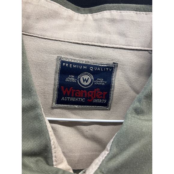 Wrangler Men’s Button Down Western XL Big & Tall Army Green - Picture 2 of 5